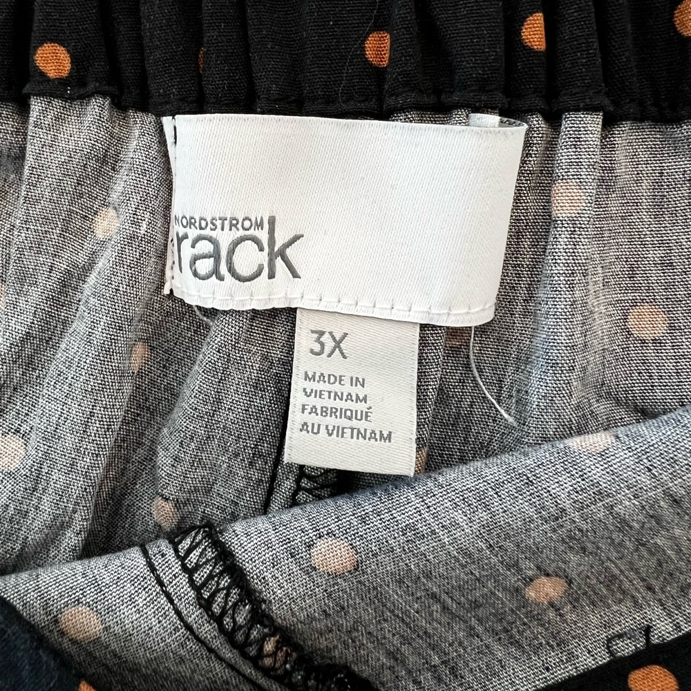 🆕 NWT Nordstrom Rack Black & Tan Dot Wide-Leg Pants 👖 Size 3X - Picture 6 of 8